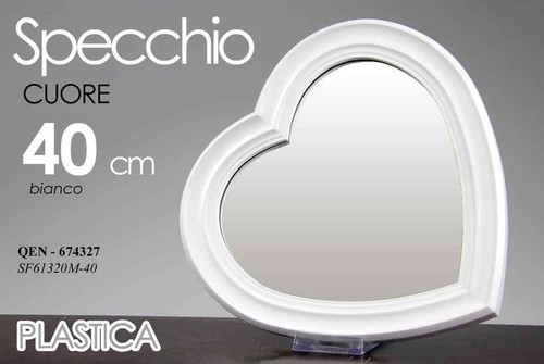 Specchio cuore parete muro - specchio,