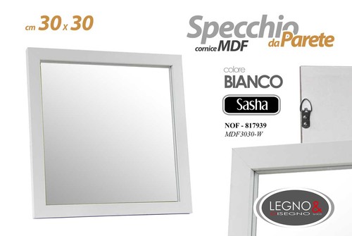 Specchio parete cornice legno - specchio,