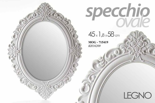 Specchio parete ovale deco - ovale,