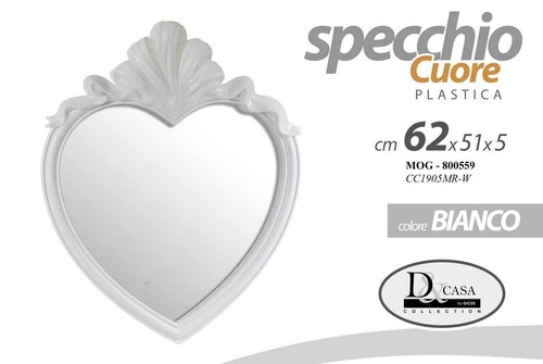 Specchio cuore bianco - specchio,